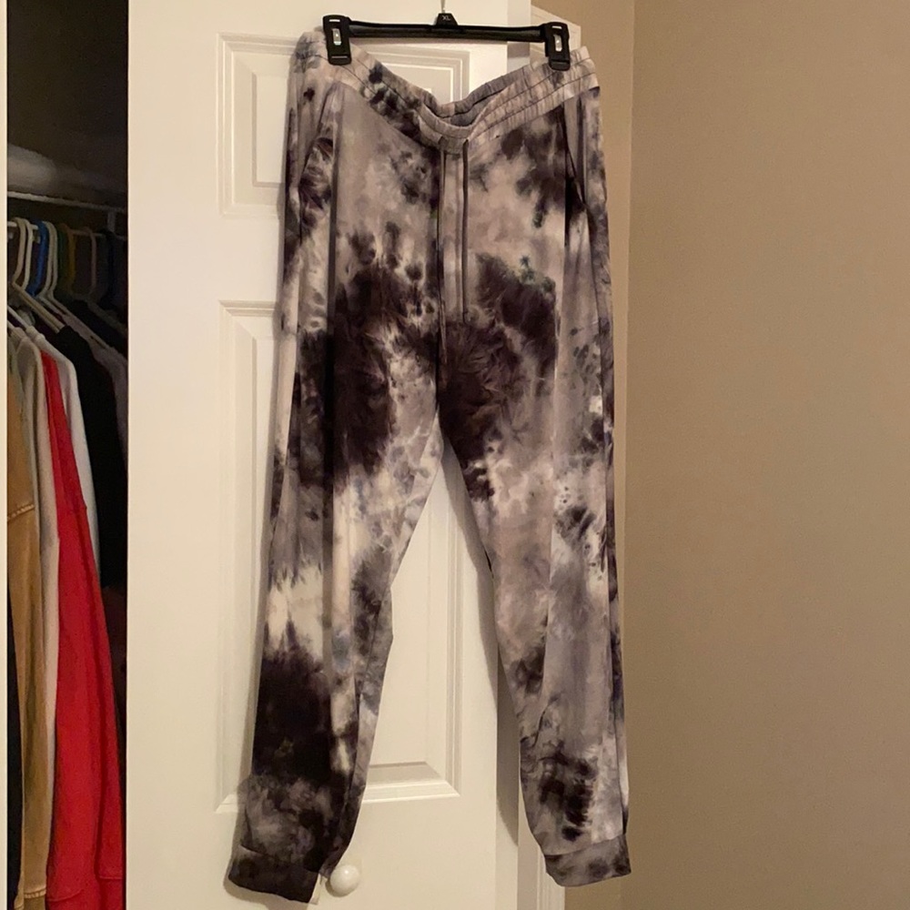 Grey and Black Tie Die Sweatpants